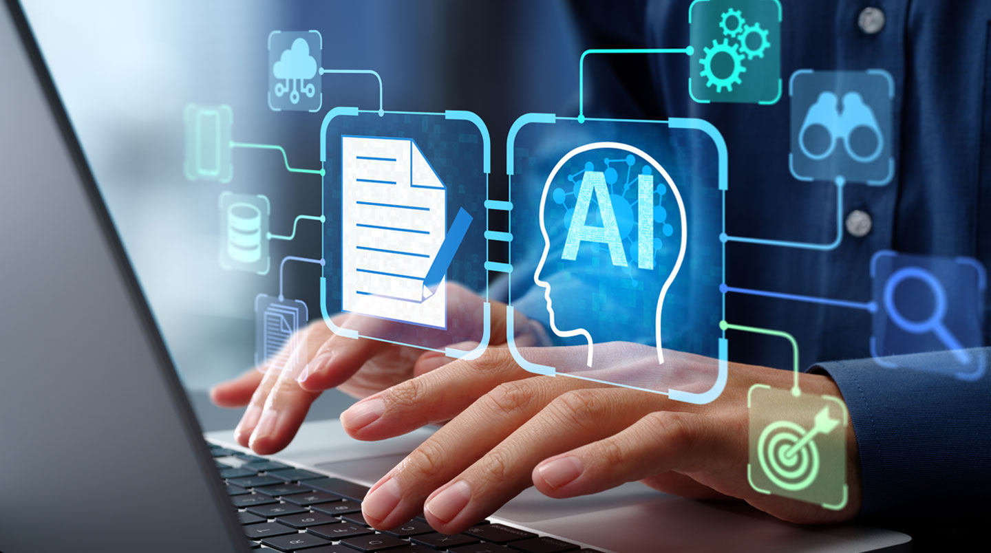 Centre de données moderne avec équipements informatiques automatisés et voyants LED